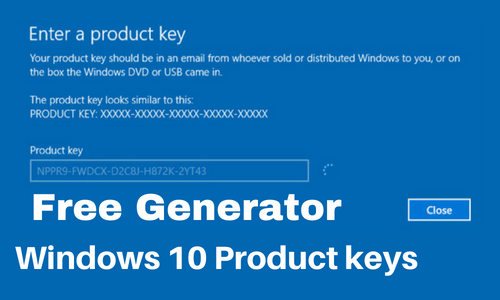 Enter Windows 10 product key here